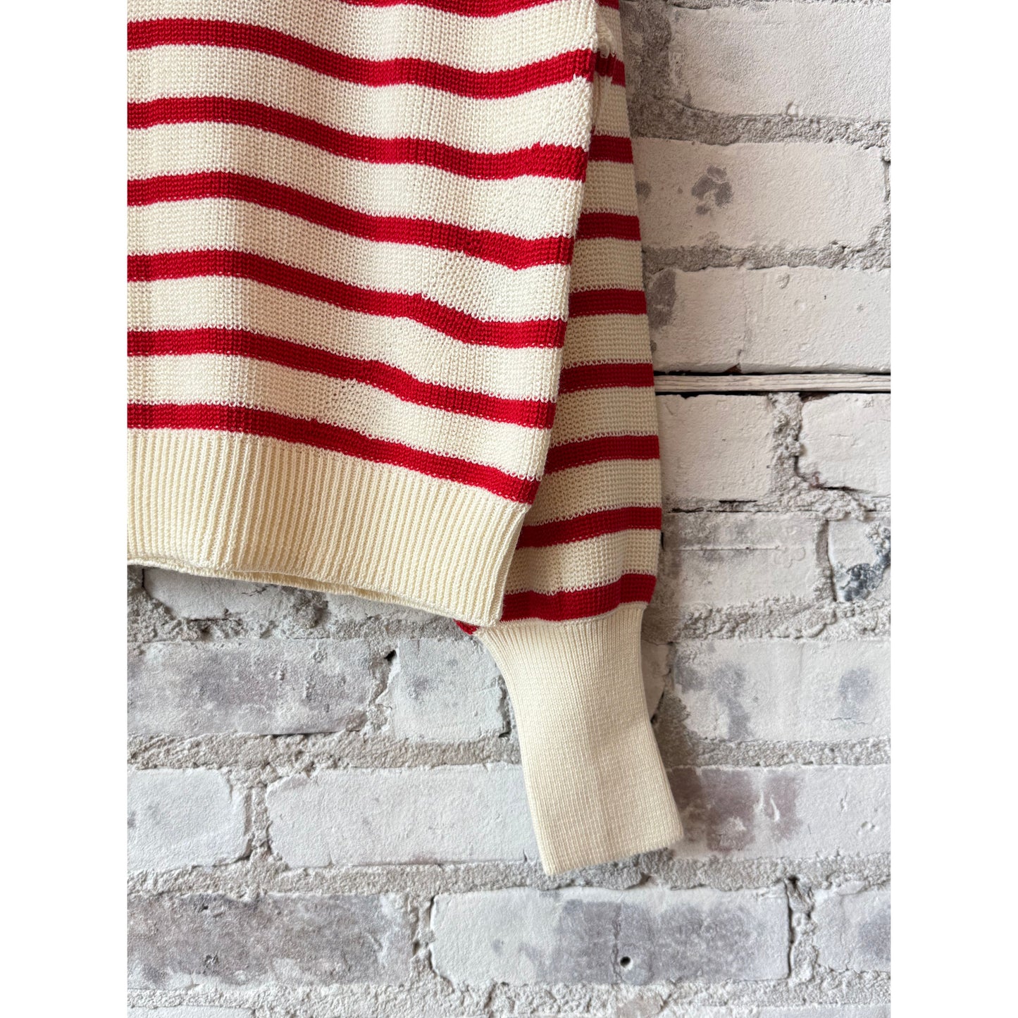 Layla Stripe Sweater - Ivory/Rosso - DUNE + SALT
