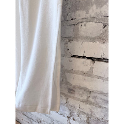 Women's Organic Cotton Terry Elbow Sleeve Polo Maxi Dress by Majestic Filatures in milk color, featuring a relaxed fit and casual style.