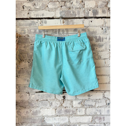 Cyclist Liner Swim Trunks - Solid Linen Aqua - DUNE + SALT