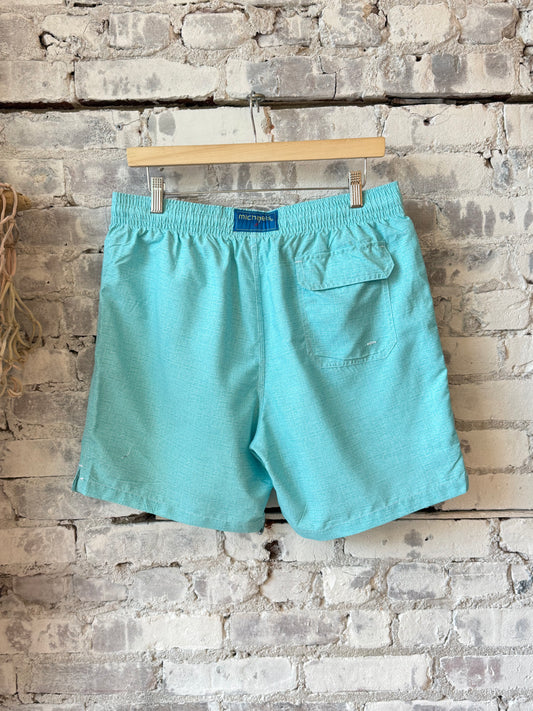 Cyclist Liner Swim Trunks - Solid Linen Aqua - DUNE + SALT