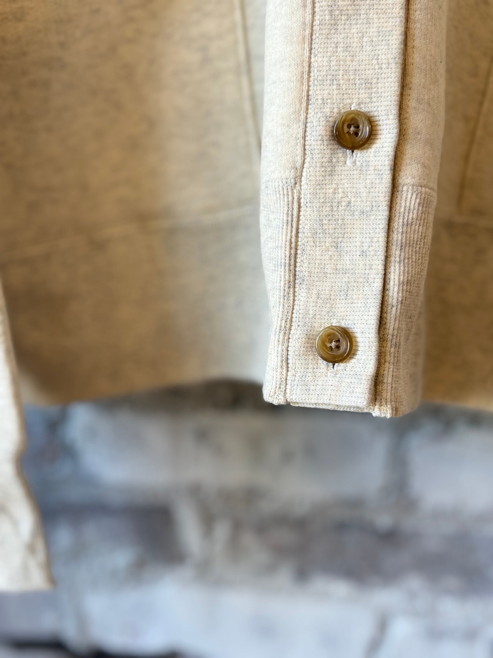 V::Room Cotton Tencel Brushed Fleece LS Cardigan - Oatmeal Sienna