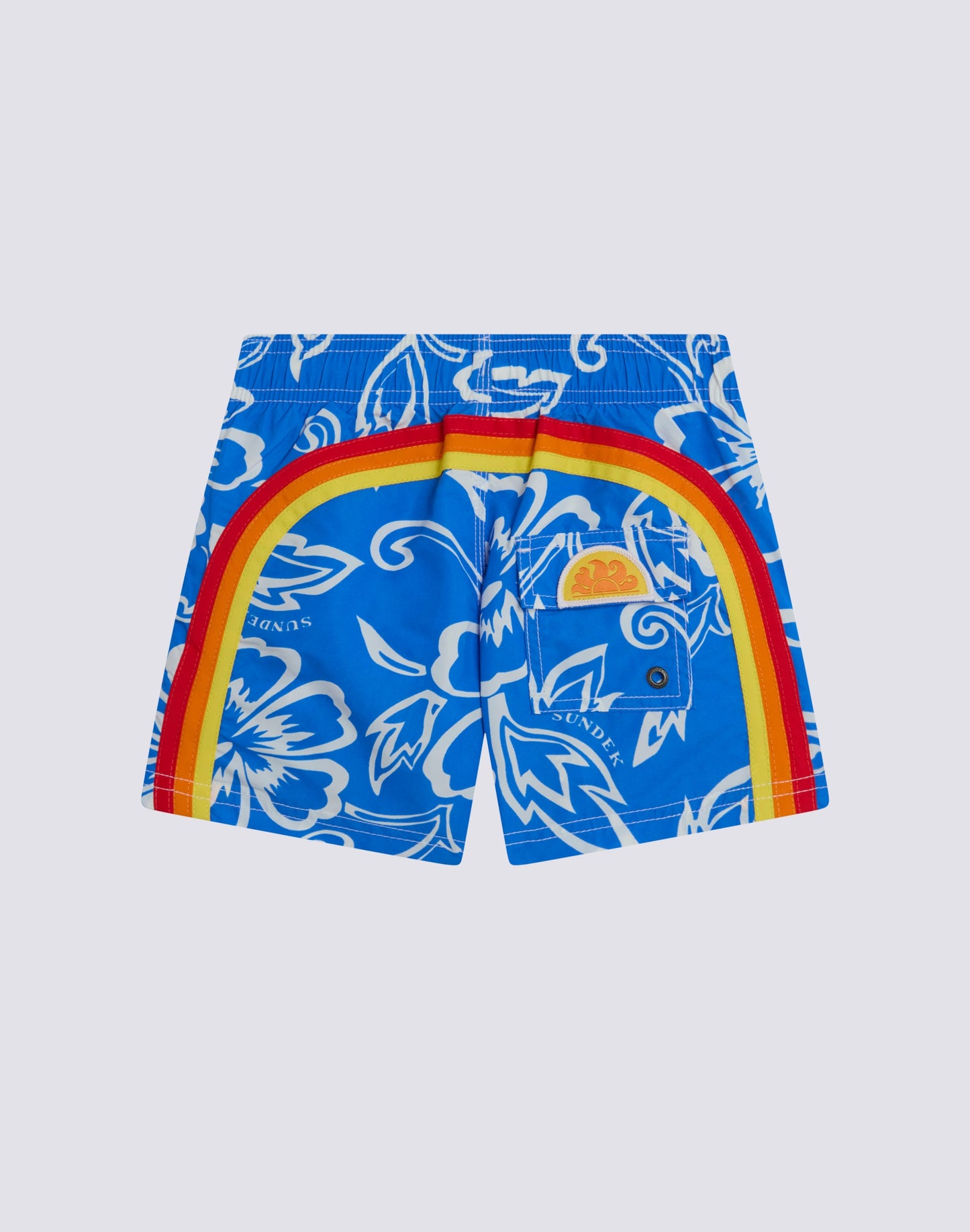 Boy's Archive Hibiscus Print Elastic Waist Boardshort - Vintage Sapphire