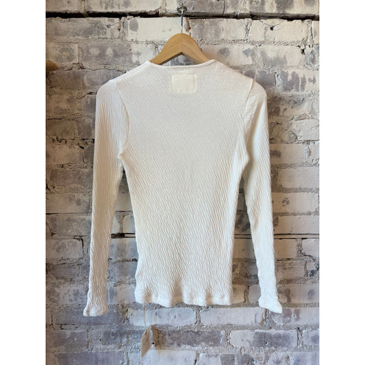 V::Room LS High-Soft Double-Face Crew - White Gray