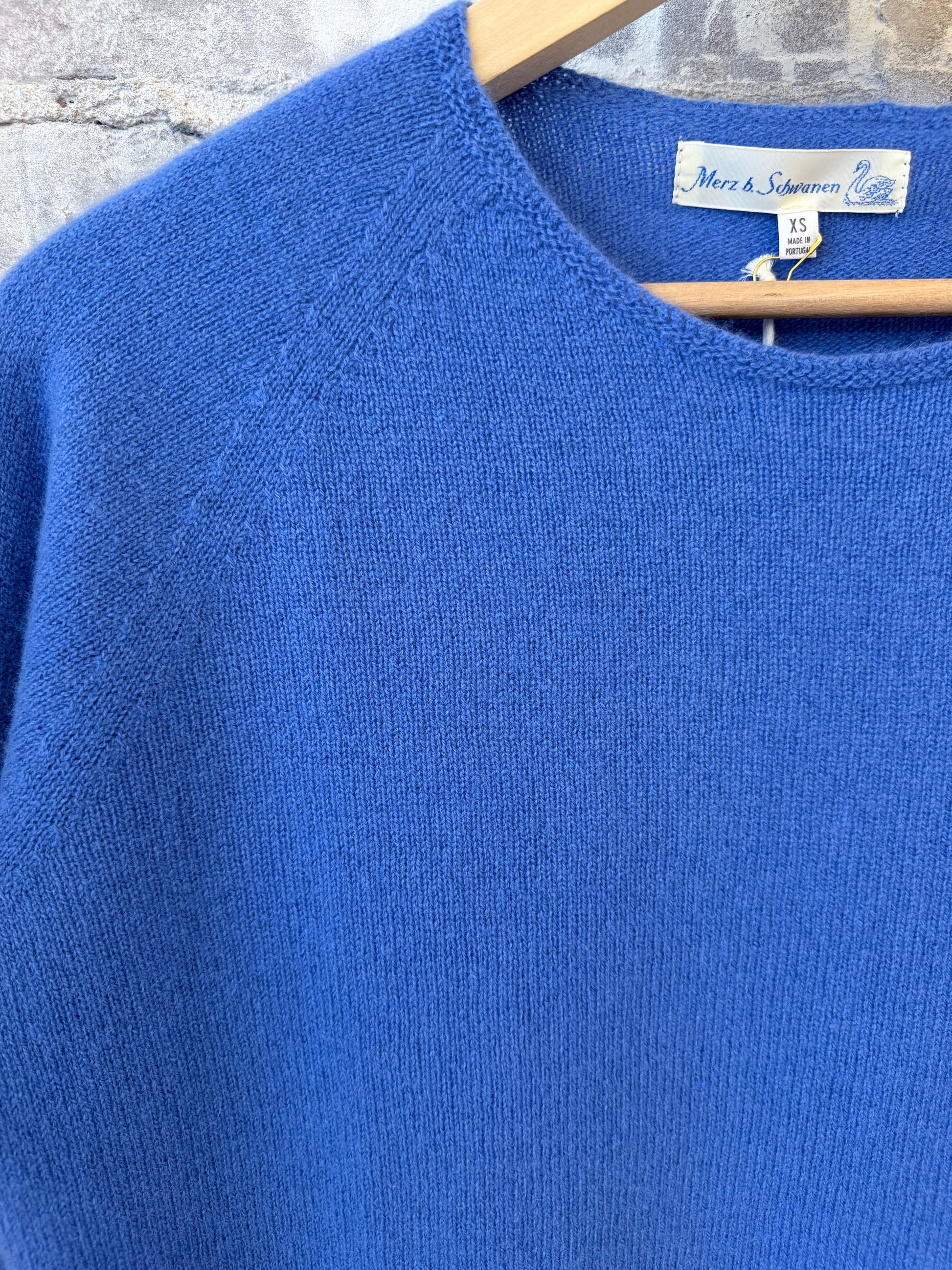 Lightweight Merino Wool-Cashmere-Silk Crew - Washed Blue - DUNE + SALT