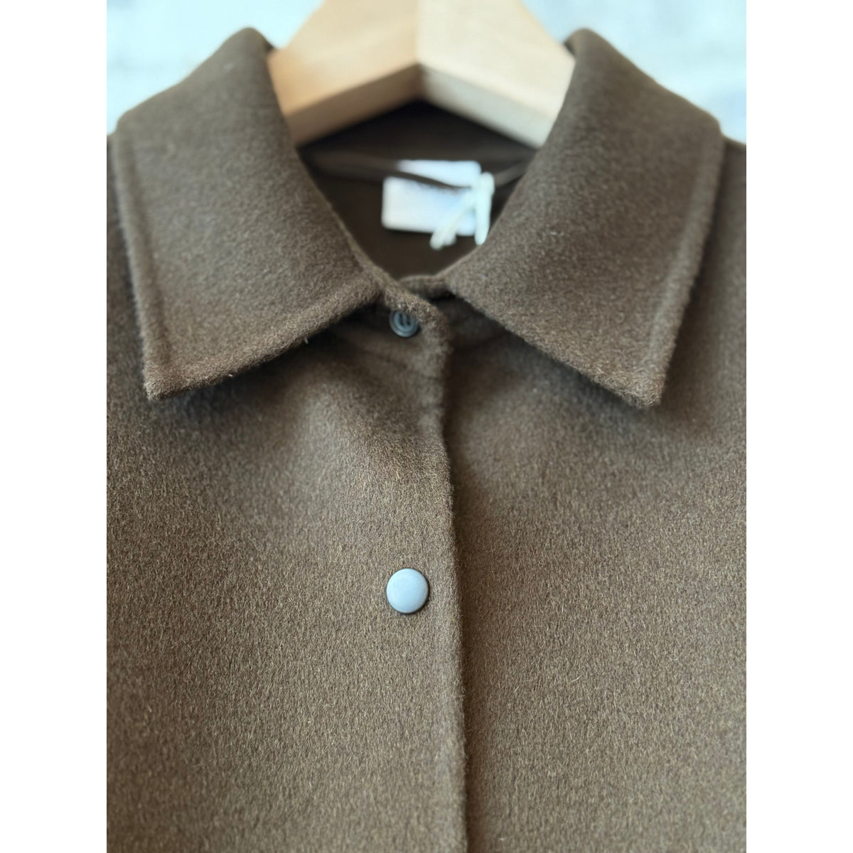 Aspesi Double Face Wool Shirt Jacket - Brown Slate Gray