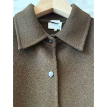 Aspesi Double Face Wool Shirt Jacket - Brown Slate Gray