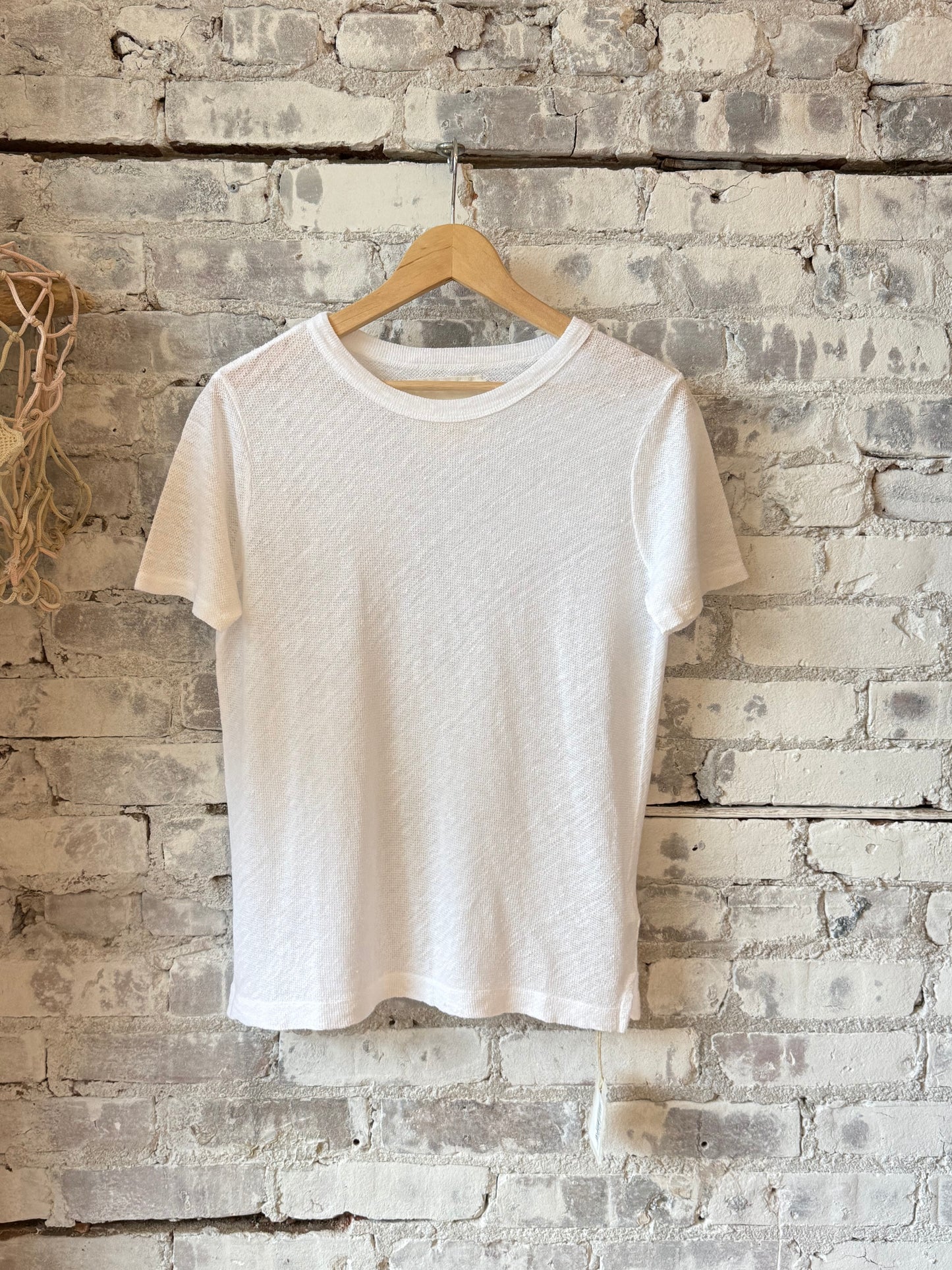 Hemp Pique SS Crew - White - DUNE + SALT