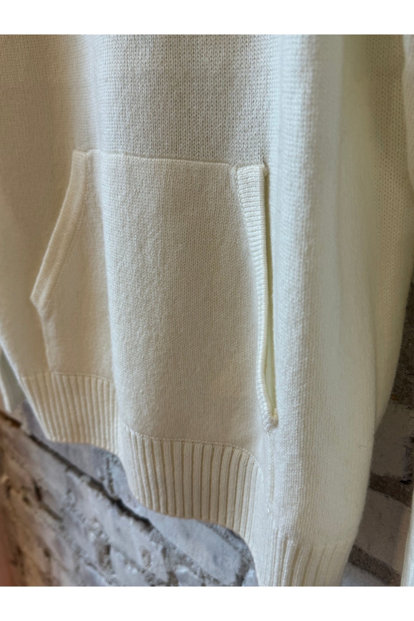 Merino Jersey Knit Loose Hoodie - Ivory - DUNE + SALT