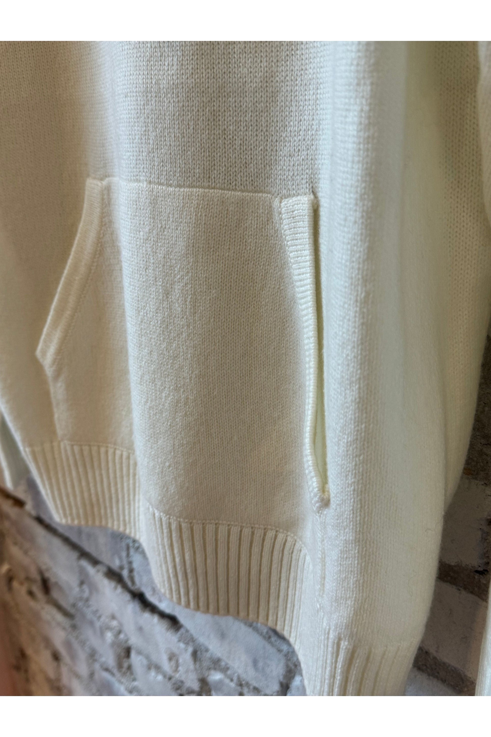 Merino Jersey Knit Loose Hoodie - Ivory - DUNE + SALT