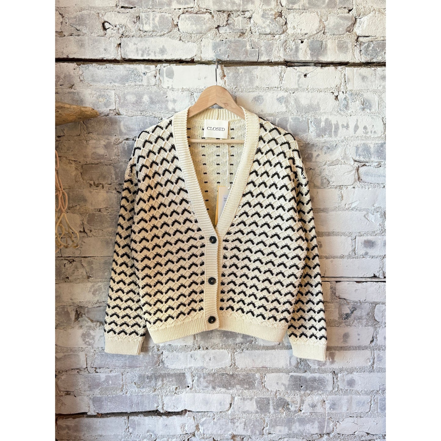 Organic Cotton V-Neck Cardigan - Witherit Beige - DUNE + SALT