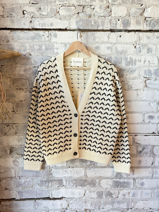 Organic Cotton V-Neck Cardigan - Witherit Beige - DUNE + SALT