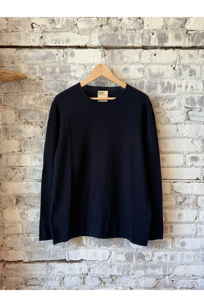 Cotton Linen Harbour Sweater - Ink - DUNE + SALT