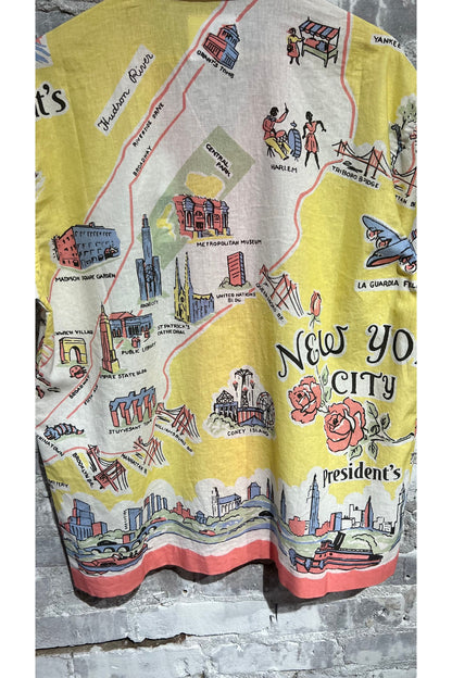 Poplin Reef Shirt - Yellow New York Map - DUNE + SALT