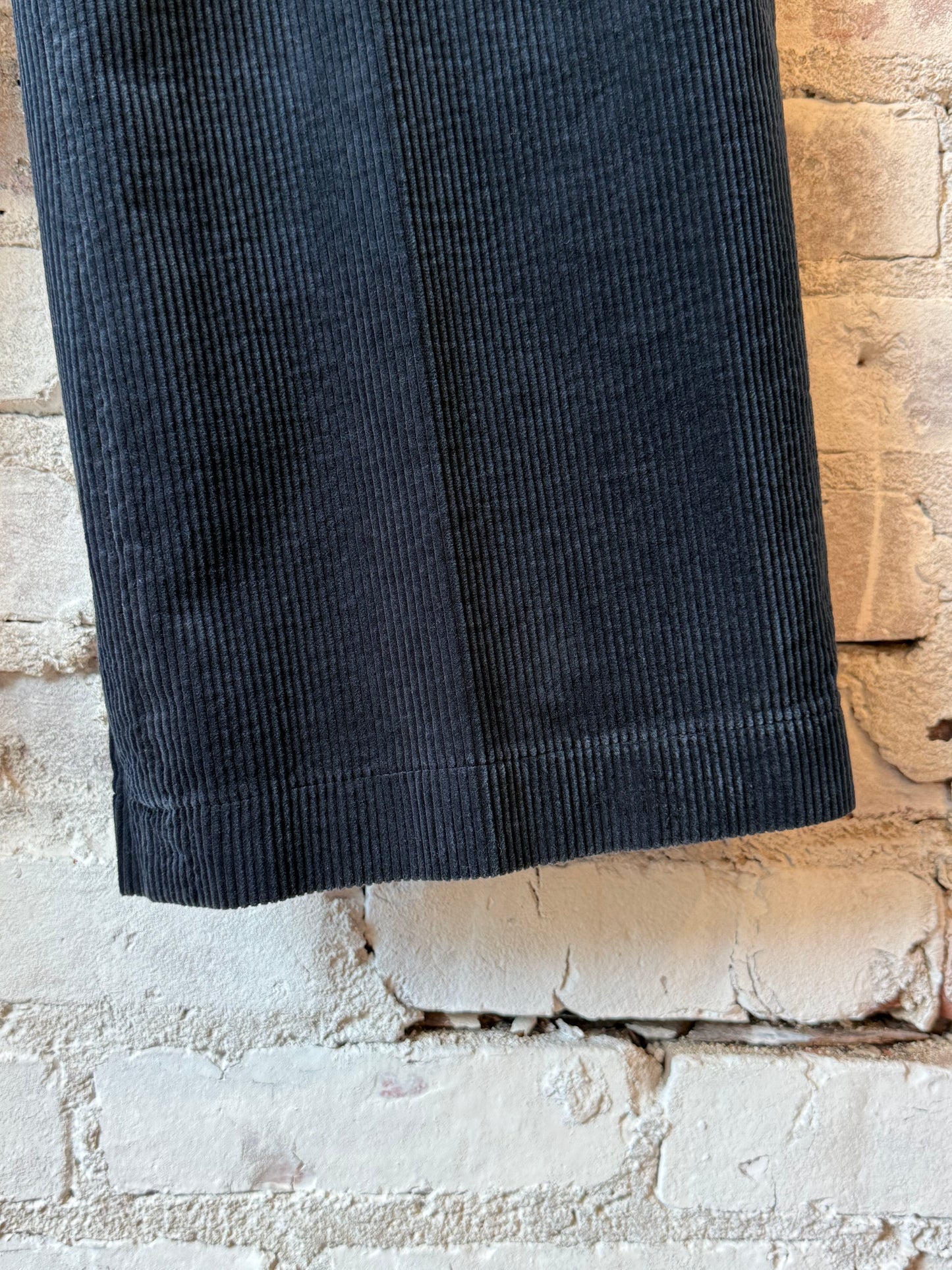 Wide Corduroy Trousers - Navy