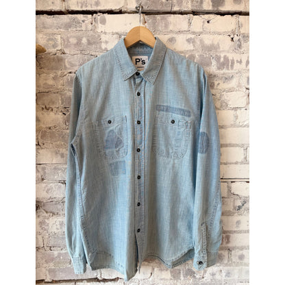 Chambray Sun Fade Denim Shirt - Light Blue Kansas - DUNE + SALT