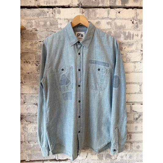 Chambray Sun Fade Denim Shirt - Light Blue Kansas - DUNE + SALT