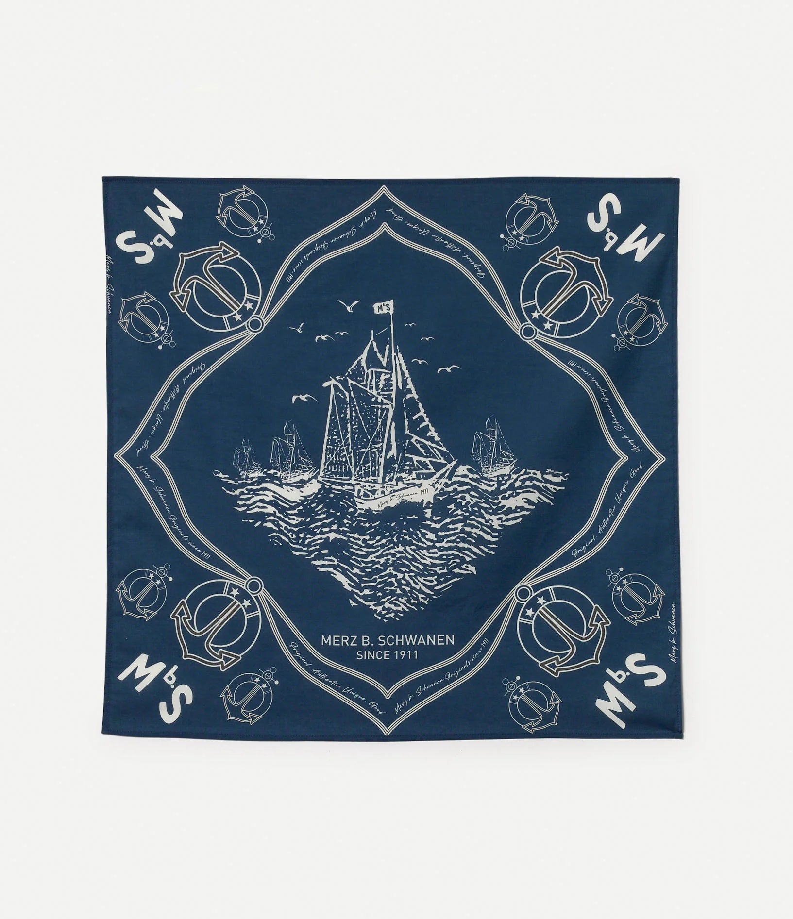 MbS Logo Lightweight Cotton Poplin Bandana - Ink - DUNE + SALT