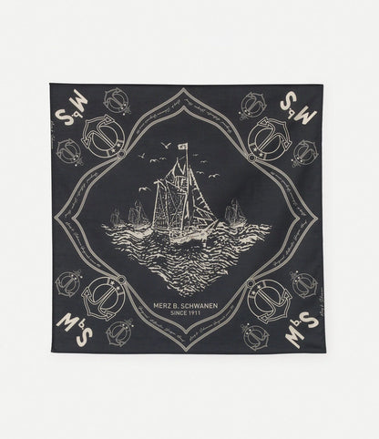 MbS Logo Lightweight Cotton Poplin Bandana - Charcoal - DUNE + SALT