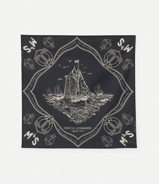 MbS Logo Lightweight Cotton Poplin Bandana - Charcoal - DUNE + SALT