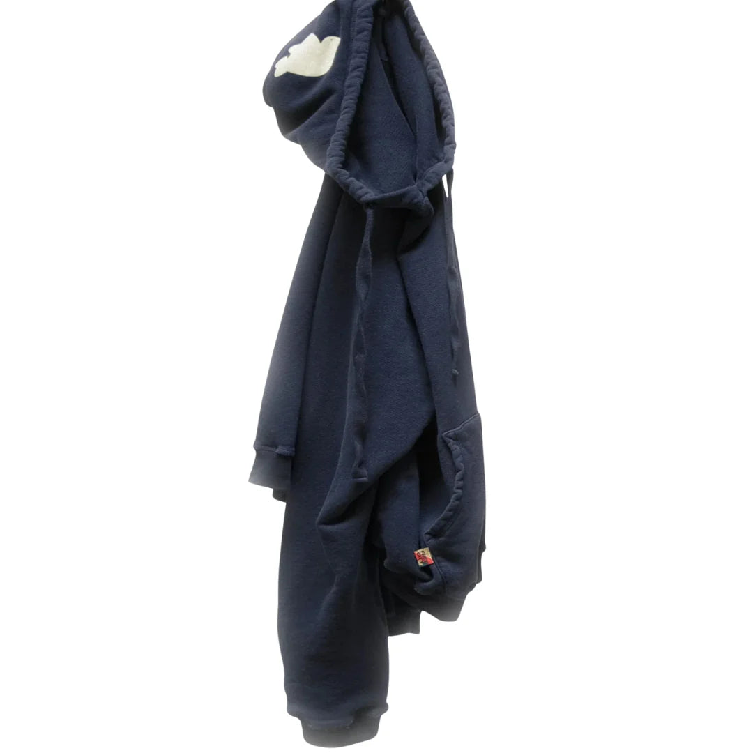 FreeCity BASICGOODNESS LT TERRY FLUFF HOODIE - Moonshrooms Blue White Smoke