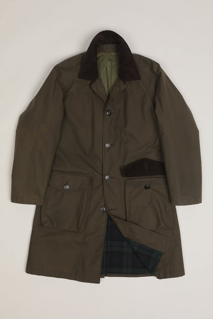 East Harbour Surplus Baxter Waxed Cotton Trench Coat - Green Dark Slate Gray