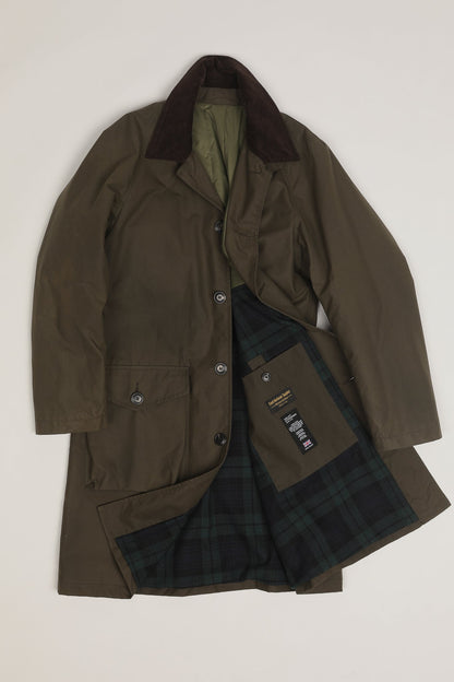 East Harbour Surplus Baxter Waxed Cotton Trench Coat - Green Dark Slate Gray