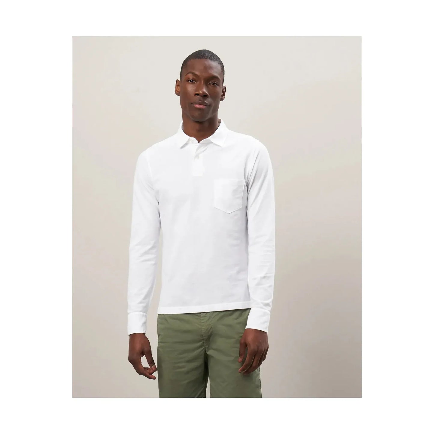Cotton Piqué Rugby Polo - White - DUNE + SALT