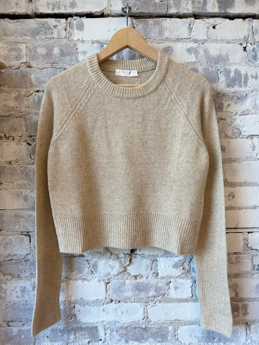 One Grey Day Blakely Cashmere Pullover - Oatmeal Dark Gray