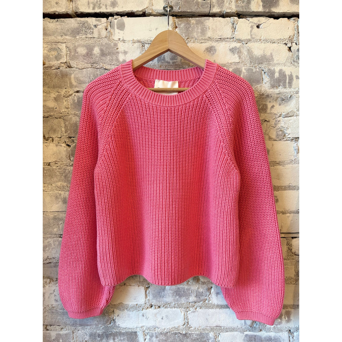 Closed Women's Crew Neck Cotton Knit – Peony Pink Pale Violet Red