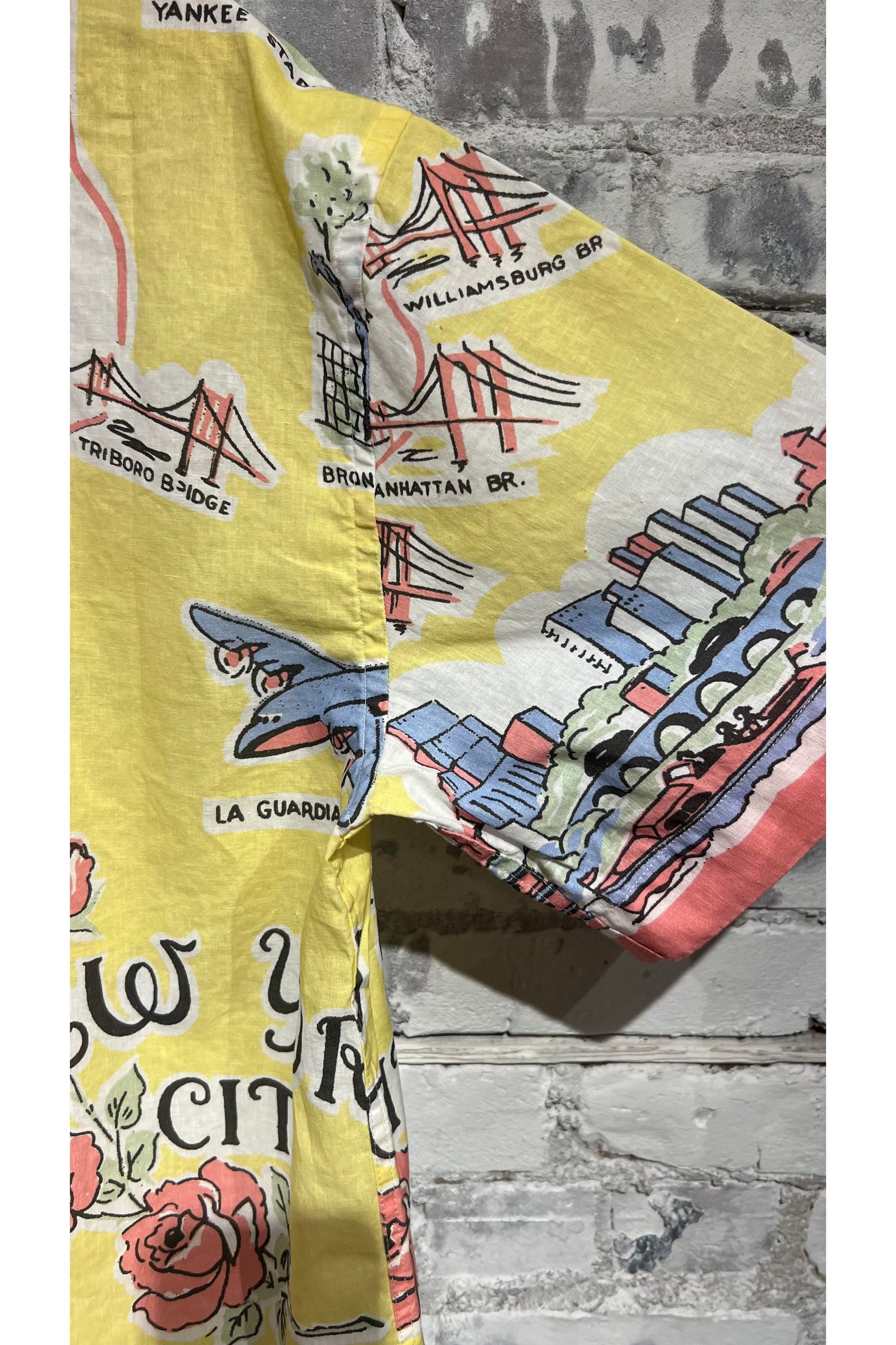 Poplin Reef Shirt - Yellow New York Map - DUNE + SALT