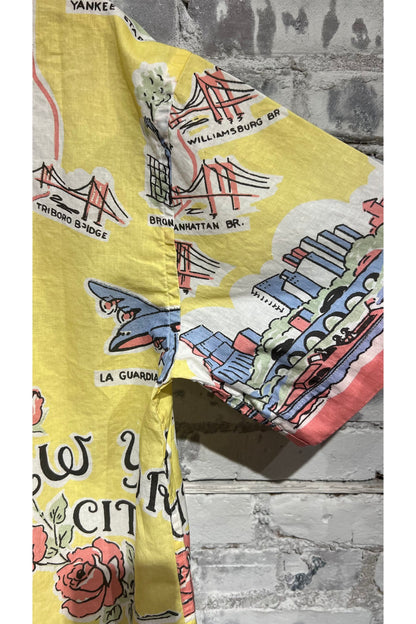 Poplin Reef Shirt - Yellow New York Map - DUNE + SALT