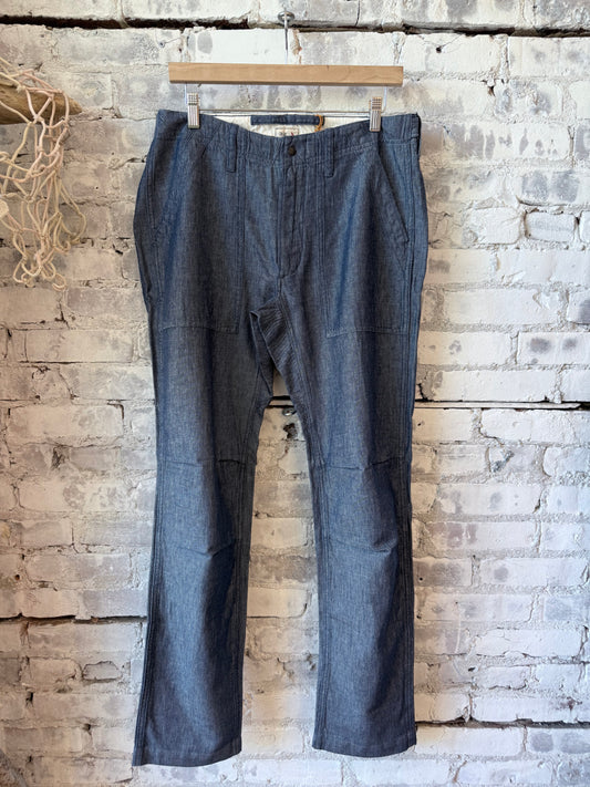 Cotton/Linen Supply Pant - Indigo Yarn-Dye