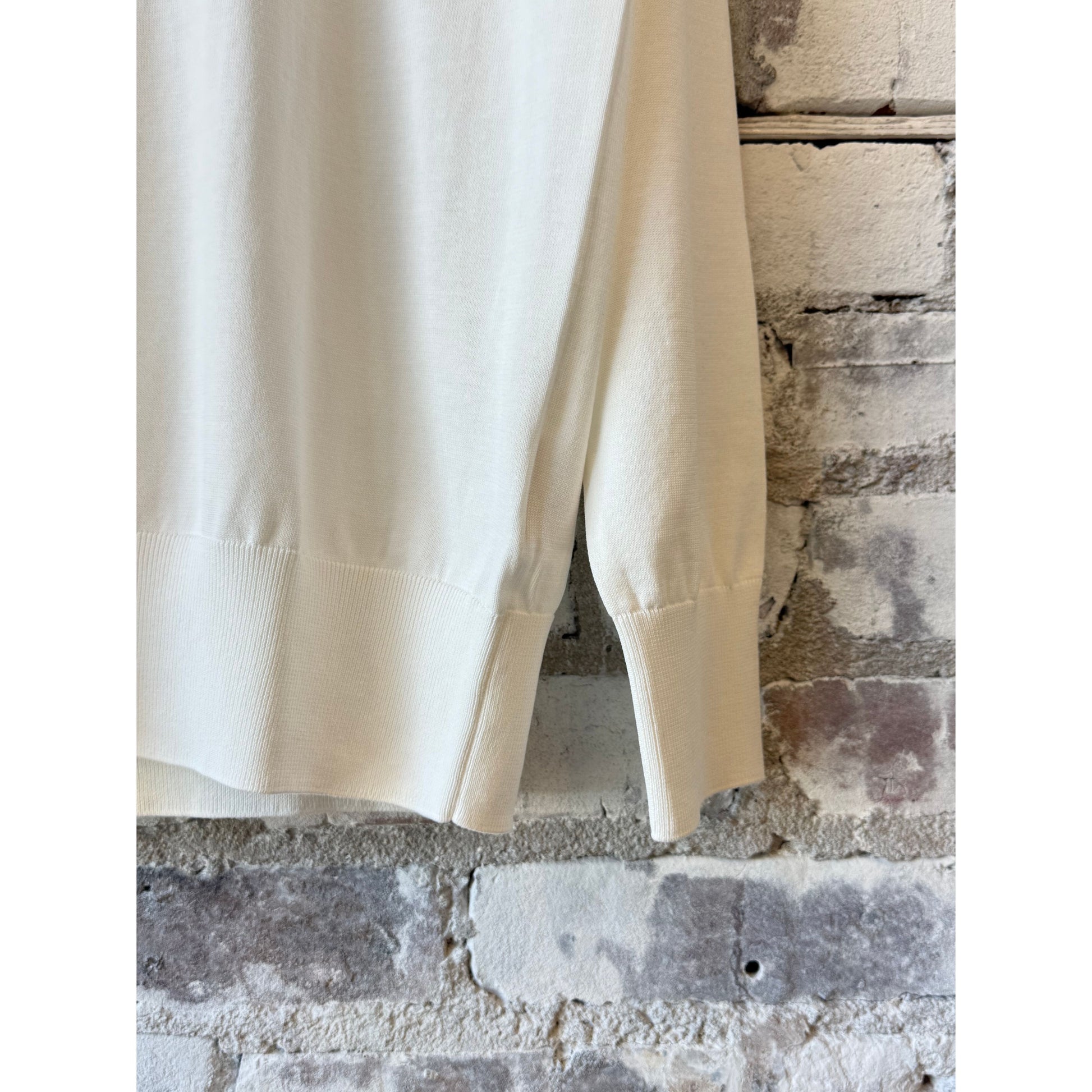 Cotton Crewneck Sweater - White - DUNE + SALT
