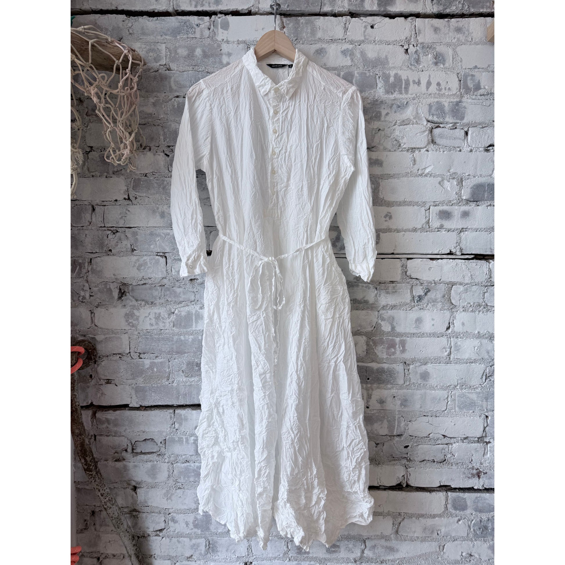 Washed Cotton Crinkle Dress – White - DUNE + SALT