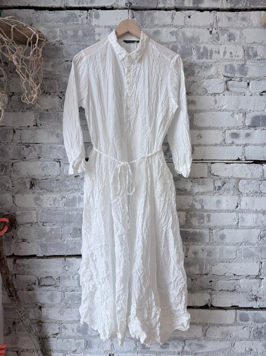 Washed Cotton Crinkle Dress – White - DUNE + SALT