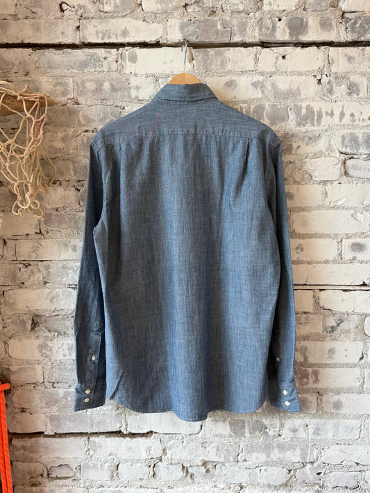 Hartford Men's Paul Woven Shirt - Light Indigo Light Gray