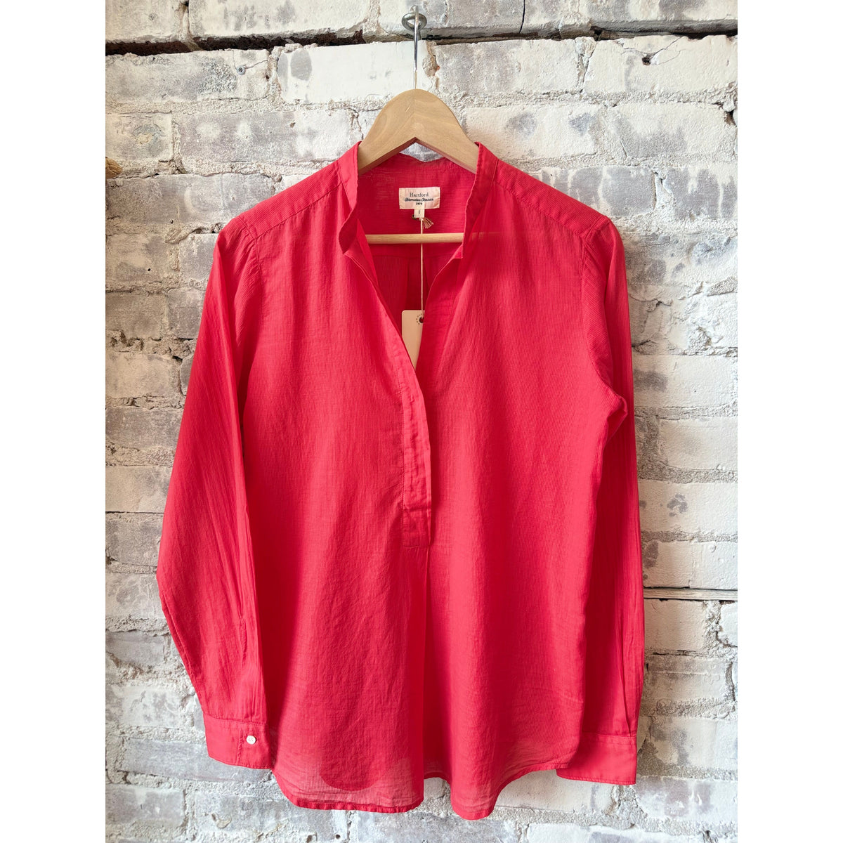 Hartford Women's Cartoon Woven Shirt - Tomato Maroon