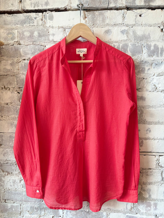 Hartford Women's Cartoon Woven Shirt - Tomato Maroon
