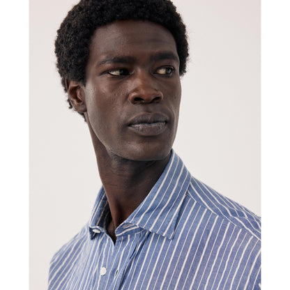 Paul Woven Shirt - Blue/Cream - DUNE + SALT