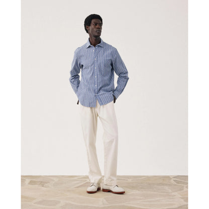Paul Woven Shirt - Blue/Cream - DUNE + SALT