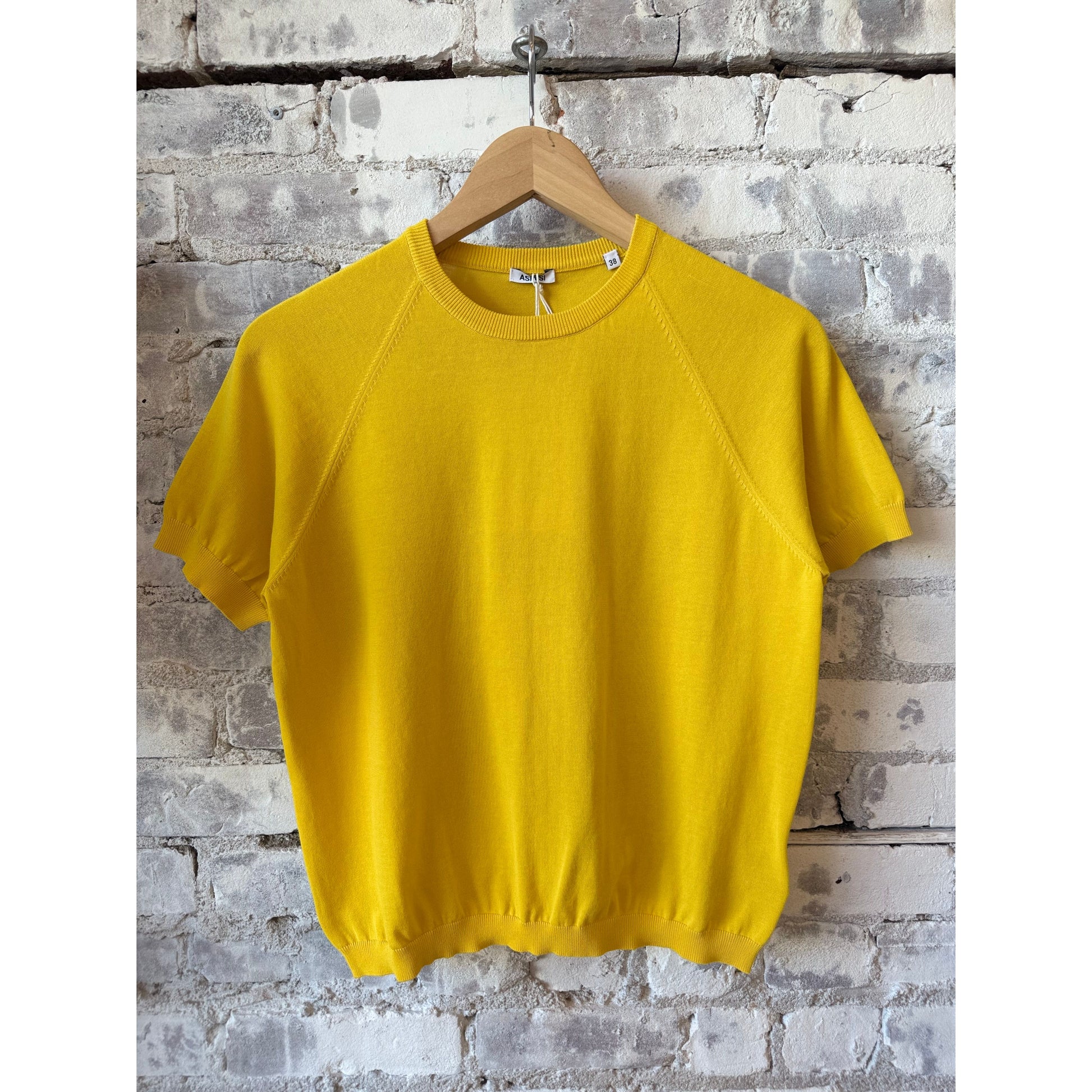 Pure Cotton Crewneck T-Shirt - Yellow - DUNE + SALT