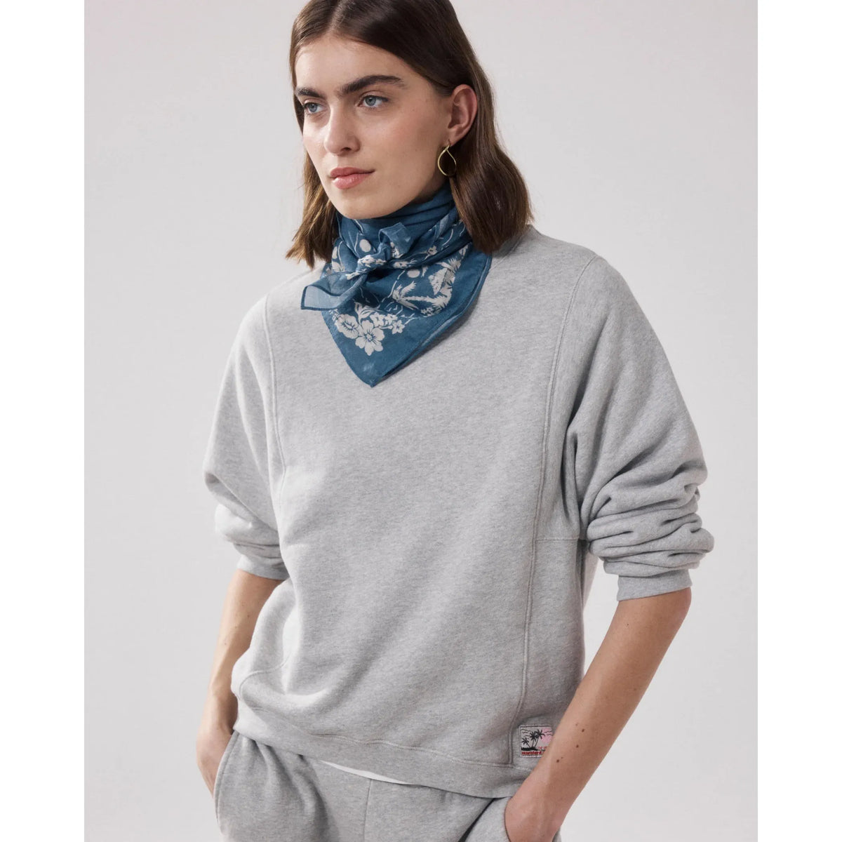 Hartford Women's Bandana Surfer Woven Scarf - Denim Light Gray