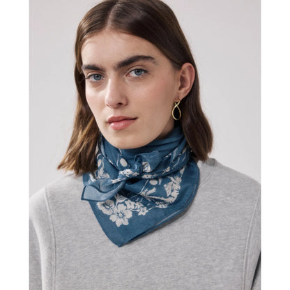 Hartford Women's Bandana Surfer Woven Scarf - Indigo Light Gray