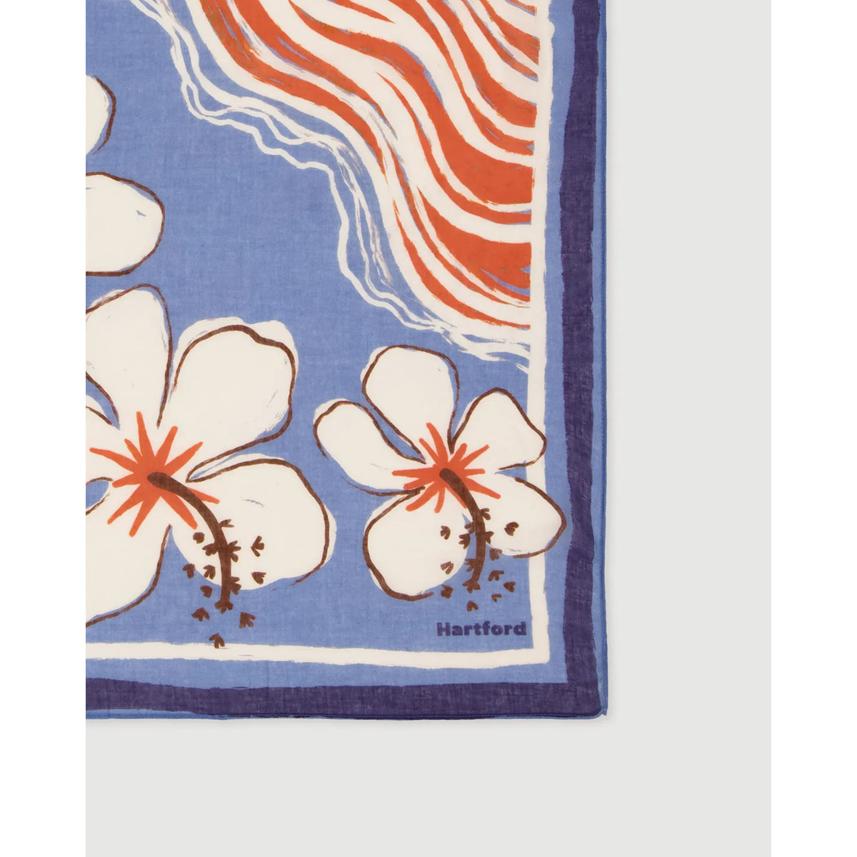 Hartford Women's Bandana Hibiscus Woven Scarf - Pool Lavender