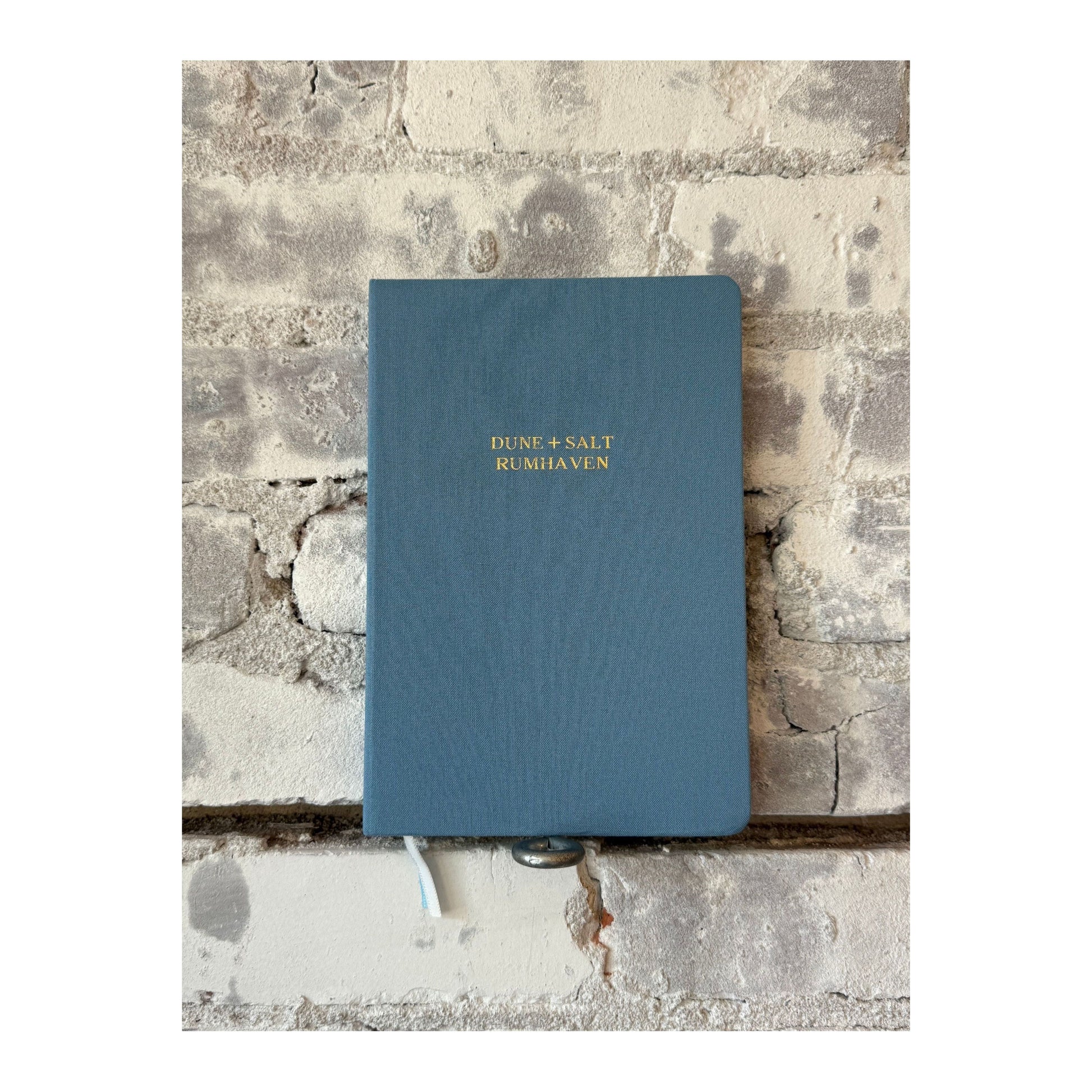 Foil Embossed Linen Notebook - Dusty Blue/Gold - DUNE + SALT
