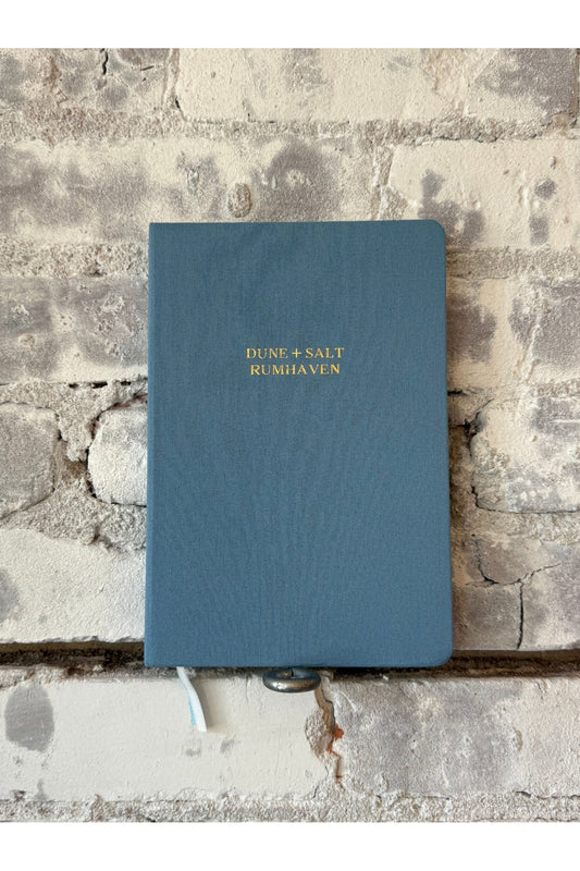 Foil Embossed Linen Notebook - Dusty Blue/Gold - DUNE + SALT