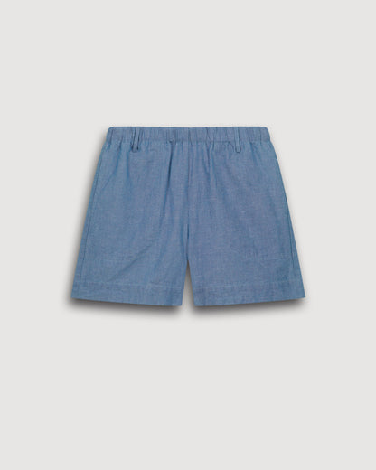 Stefi Linen/Chambray Short - Denim Blue