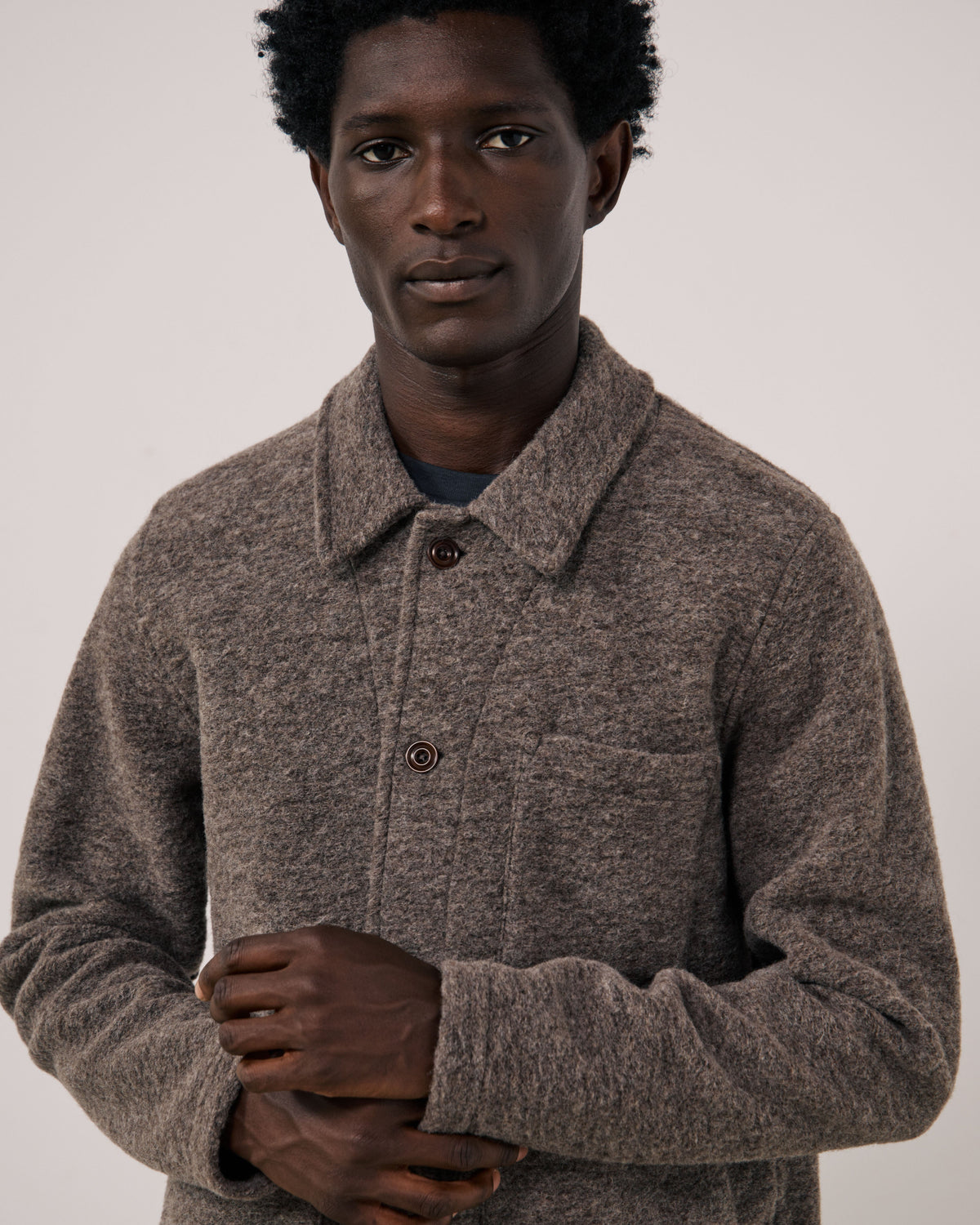 Service Knitted Jacket - Mushroom