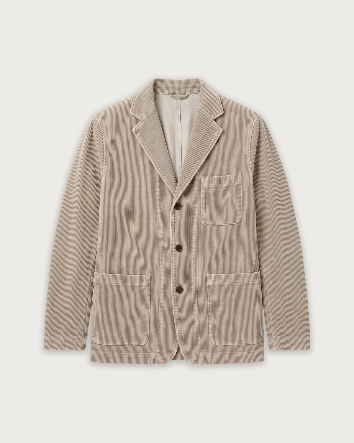 Hartford Men's Julian Woven Jacket in sand color, showing the textured woven fabric and stylish collar detail.