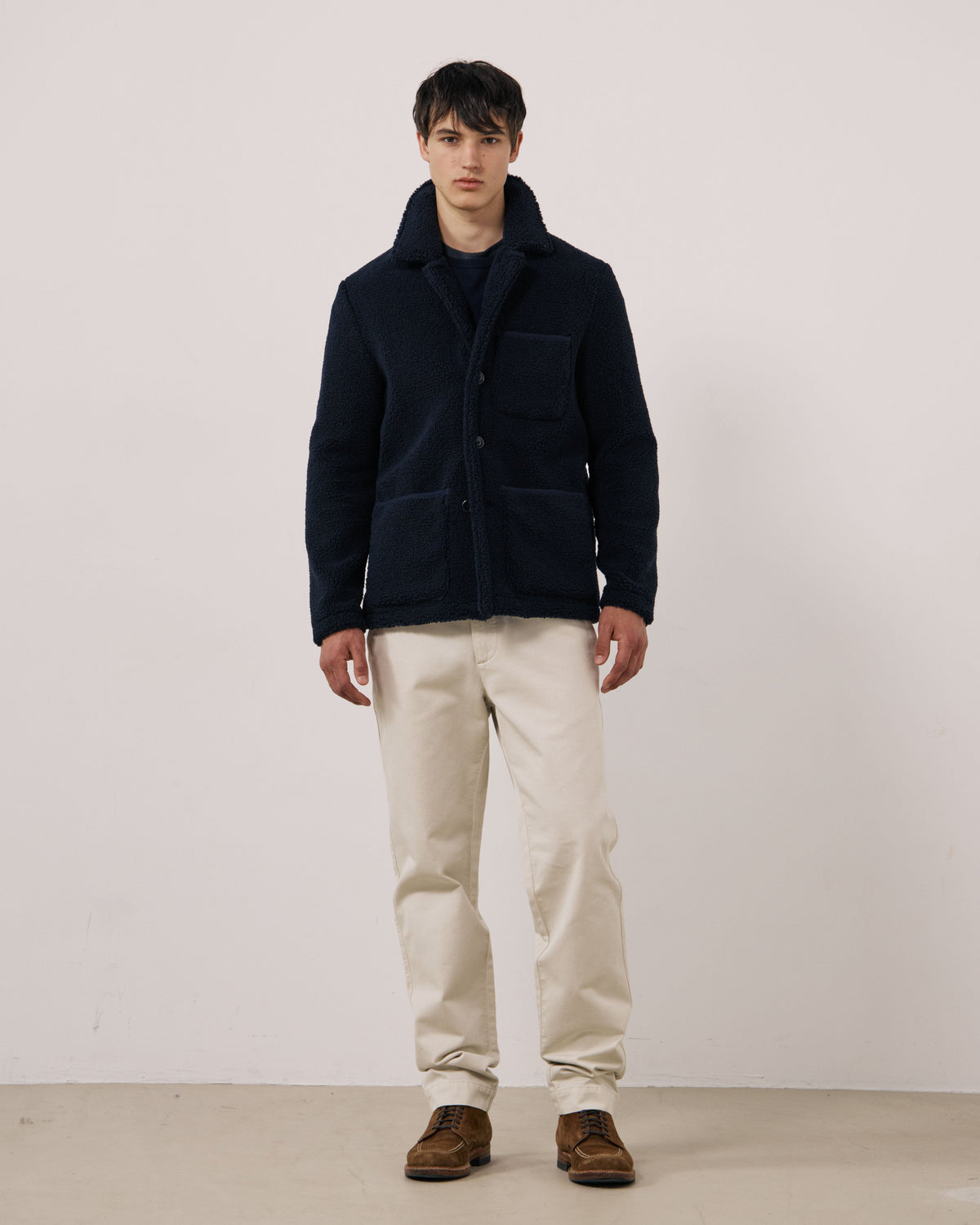 Sherpa Utility Knitted Jacket - Navy